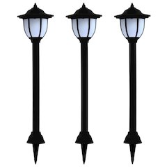 Solar Lamp Set of 3 Black Polypropylene Standard Solar