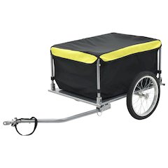 vidaXL Bike Cargo Trailer Black and Yellow 65 kg, 91684