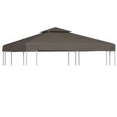 Gazebo Top Cover Taupe Polyester with PVC coating 9.8 x 9.8 ft