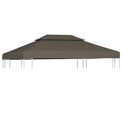 Gazebo Top Cover Taupe Polyester with PVC coating 13.1 x 9.8 ft