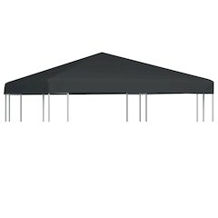 Gazebo Top Cover Grey Polyester with PVC coating 9.8 x 9.8 ft