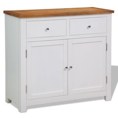 vidaXL Sideboard 35.4"x13.2"x32.7" Solid Oak Wood, 247123