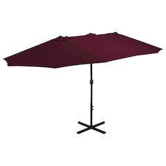 Garden Parasol Bordeaux Red Polyester, Aluminum Extra large