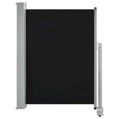 Side Awning Black Screen + Grey Stand Polyester, Powder-Coated Iron