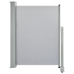 Side Awning Grey Polyester and iron 39.4 x 118.1 in Retractable