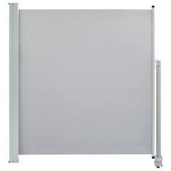 Side Awning Gray Polyester 55.1 x 118.1 in Retractable