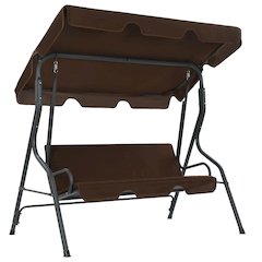 Garden Swing Seat Coffee Powder-coated steel frame