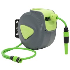 vidaXL Automatic Retractable Water Hose Reel Wall Mounted 32.8'+3.3', 143896