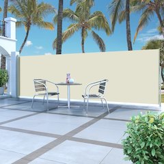 Side Awning Cream 100% polyester fabric with PU coating, Steel frame