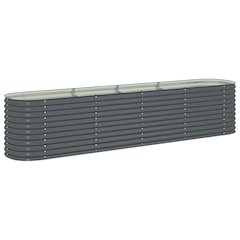 Garden Raised Bed Grey Galvanized Steel 157.5 x 31.5 x 31.9 in