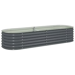 Garden Raised Bed Gray Galvanized Steel Large Durable