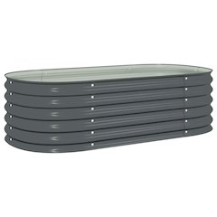 Garden Raised Bed Grey Galvanized steel 63 x 31.5 x 17.3 in