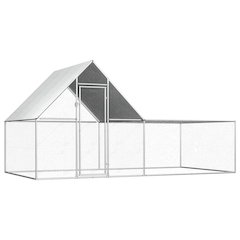 Chicken Coop Silver Galvanized Steel Large Chicken Coop