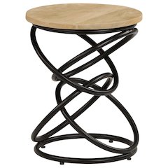 End Table Brown and Black Solid mango wood Medium Durable