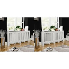 vidaXL Radiator Covers 2 pcs White MDF 67.7", 276005