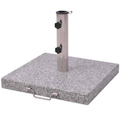 Umbrella Stand Grey Polished granite and stainless steel 17.7 in