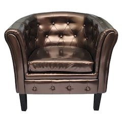 Chesterfield Brown Wooden frame, faux leather upholstery Standard