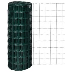 vidaXL Euro Fence Steel 32.8ft x 3.3ft Green, 140573