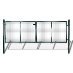vidaXL Garden Mesh Gate Fence Door Wall Grille 113.8" x 29.5" / 120.5" x 49.2", 140921
