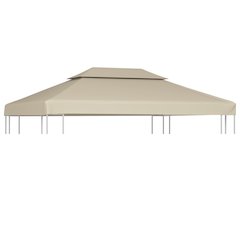 Gazebo Canopy Beige Polyester 3x13.1ft Durable Gazebo Canopy