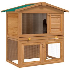 Rabbit Hutch Brown Solid pine wood Large Rabbit Hutch