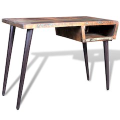 Desk Multi-color Reclaimed wood, Painted iron 43.3 x 19.7 x 31.5 in