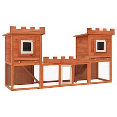 Rabbit Hutch Brown Pine wood Large Modular Rabbit Hutch