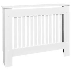White MDF Radiator Cover Heating Cabinet 44.1"