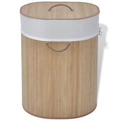 vidaXL Bamboo Laundry Bin Oval Natural, 242727