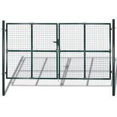 Double Door Fence Gate Powder-Coated Steel