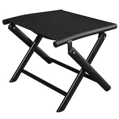 Footrest Black Aluminum, Textilene 16.1x19.5x15.0 in Foldable