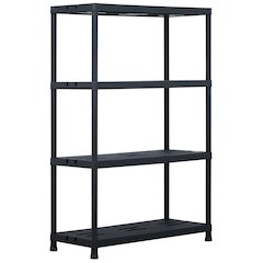 vidaXL Storage Shelf Rack Black 485 lb 35.4"x15.7"x54.3" Plastic, 45679