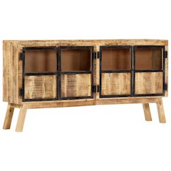 Sideboard Brown and black Solid rough mango wood