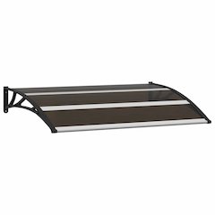 Door Canopy Black Polycarbonate, ABS, Aluminum 47.2 x 29.5 in
