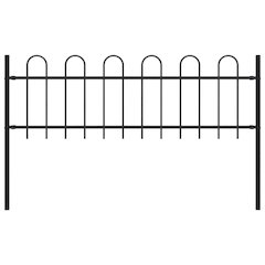 vidaXL Garden Fence with Spear Top Steel 5.5ft Black, 144928