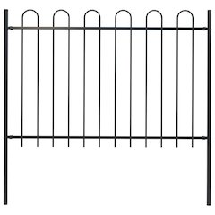 vidaXL Garden Fence with Spear Top Steel 5.5ft Black, 144931