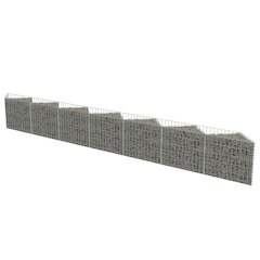 vidaXL Gabion Wall Galvanized Steel 177.2"x11.8"x19.7", 143572
