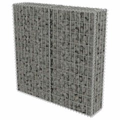 vidaXL Gabion Wall with Covers Galvanized Steel 39.4"x7.87"x39.4", 143578