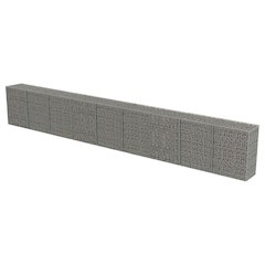vidaXL Gabion Wall with Covers Galvanized Steel 354"x19.7"x39.4", 143588
