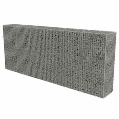 Gabion Wall with Covers Galvanized Steel 118"x19.7"x59"