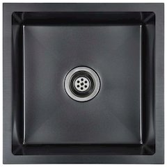 vidaXL Handmade Kitchen Sink with Strainer Black Stainless Steel, 145083