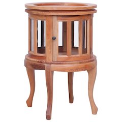 vidaXL Vitrine Cabinet Natural 19.7"x19.7"x29.9" Solid Mahogany Wood, 283844