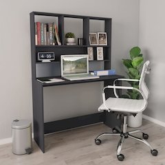 Desk Grey Engineered wood Compact Desk Rectangular Modern