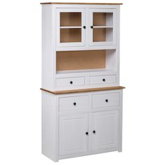 Highboard White and natural Solid pine wood Standard Storage