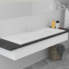 vidaXL Built-in Basin 39.8"x15.6"x7.3" Ceramic White