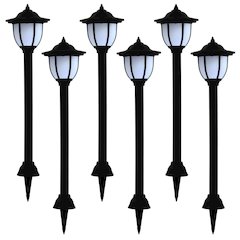 Solar Lamp Set of 6 Black Polypropylene Standard Solar