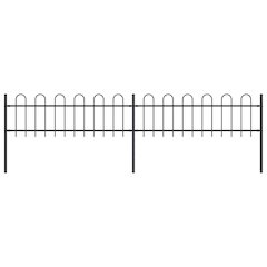 vidaXL Garden Fence with Hoop Top Steel 11.2ft Black, 277639
