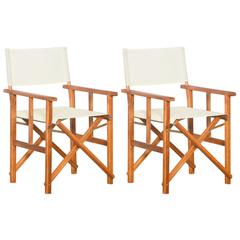 Director Chair Set of 2 Brown and cream