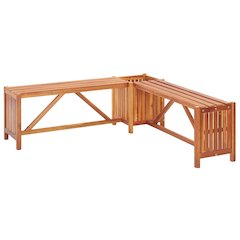 Garden Bench Brown Solid acacia wood 46.1 x 46.1 x 15.7 in