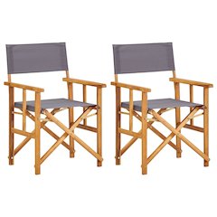 Director Chair Set of 2 Brown and dark grey
